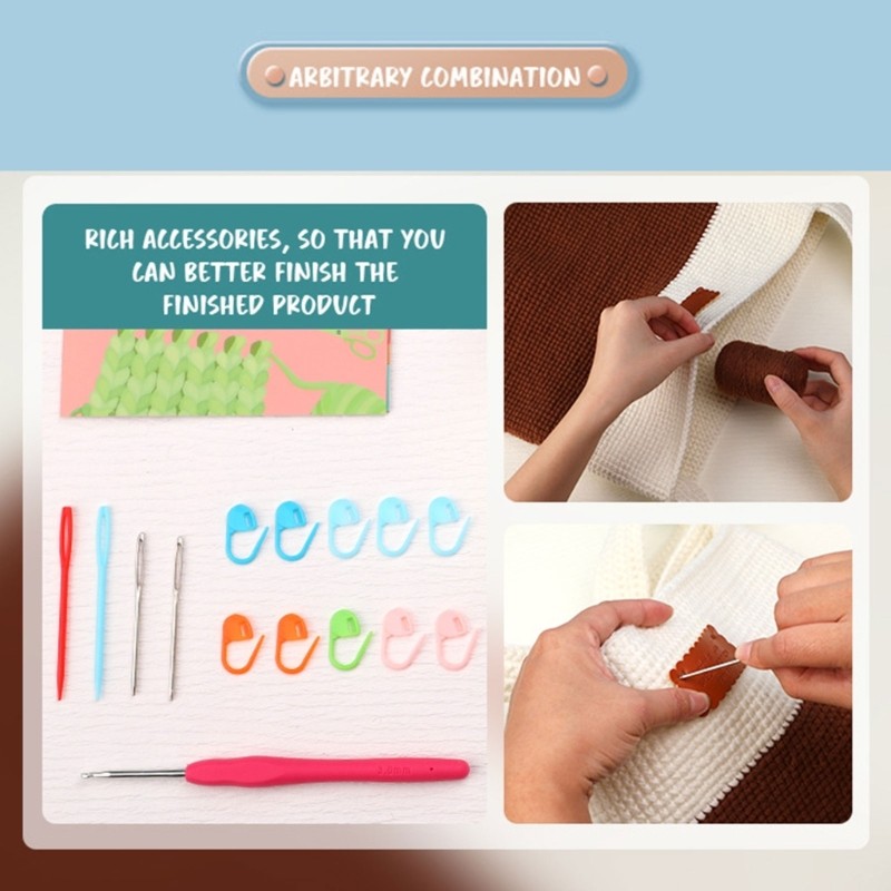 DIY Crochet Shoulder Bag Kits for Beginners, DIY Crochet Starter with Yarn, Hook
