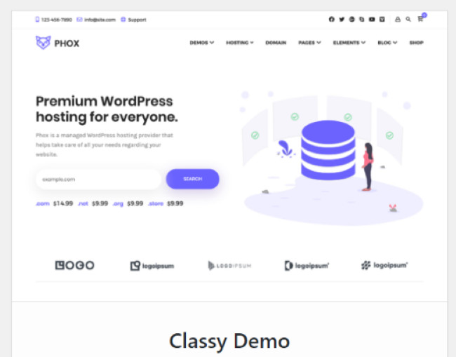 Phox Hosting WP Theme EZ MadeSites Turnkey Website U Pick Reseller Hosting Plan