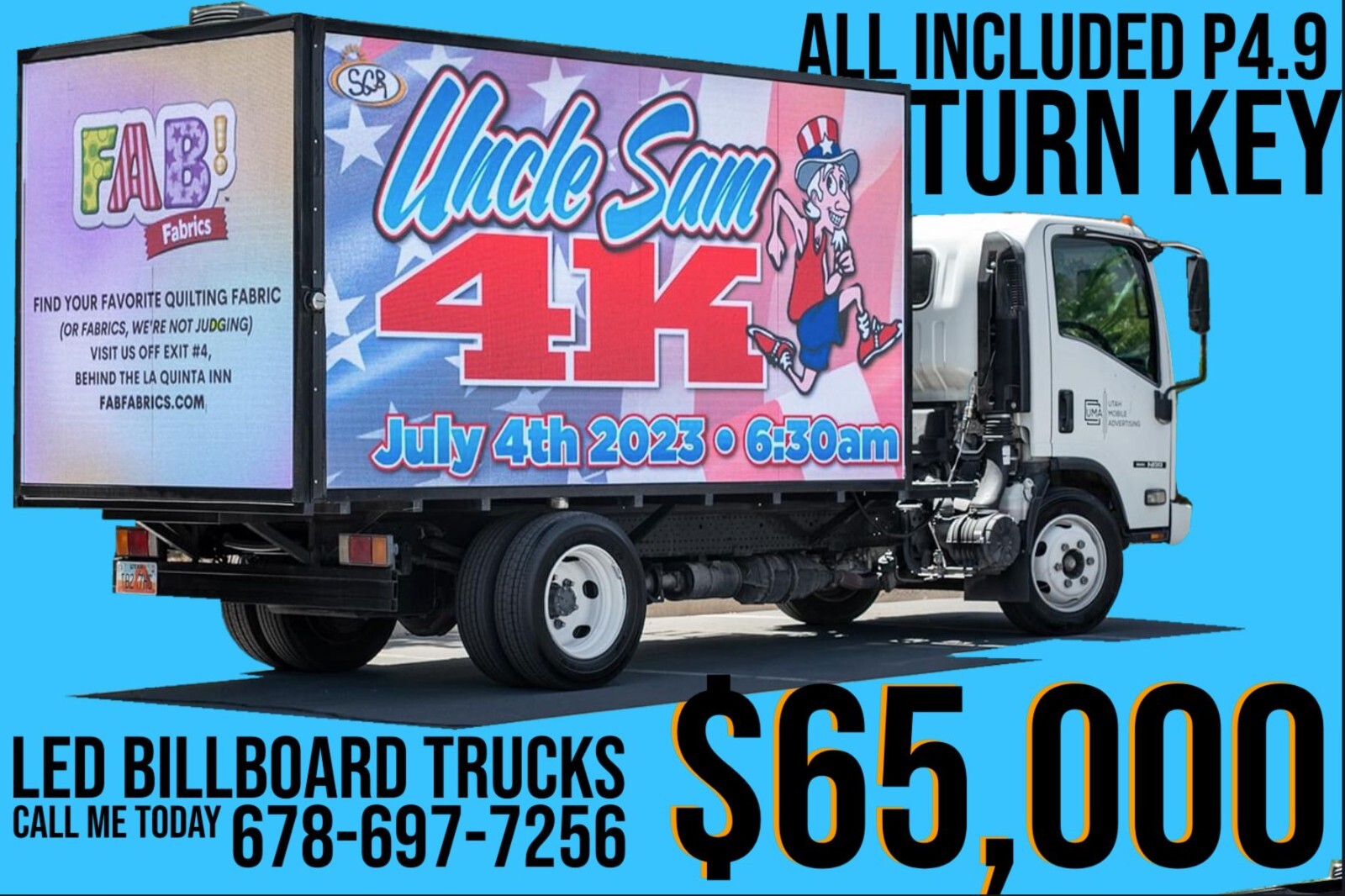 Digital Led billboard Truck, Advertising Truck P4.9 All Weather Proof Turn Key