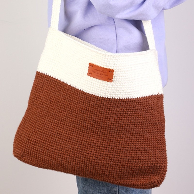 DIY Crochet Shoulder Bag Kits for Beginners, DIY Crochet Starter with Yarn, Hook
