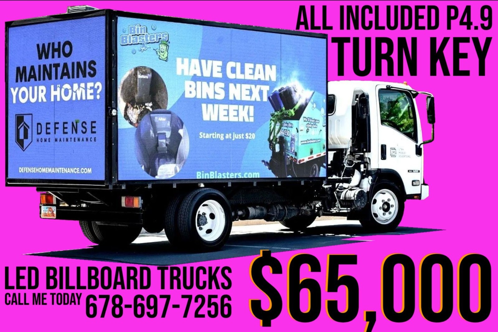Digital Led billboard Truck, Advertising Truck P4.9 All Weather Proof Turn Key