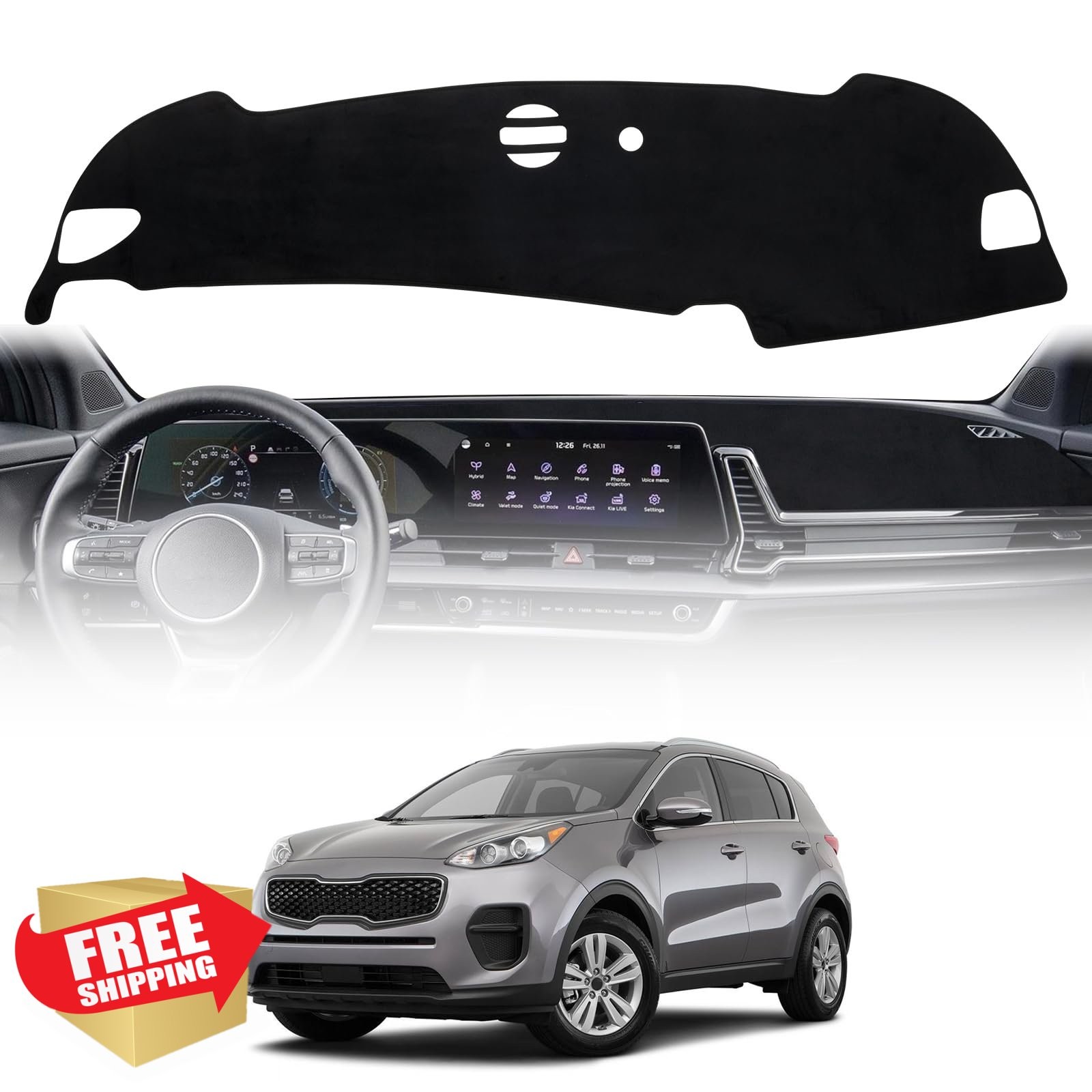 FETUSI Dash Cover Mat Compatible with Kia Sportage 2023-2025 Accessories, Das…