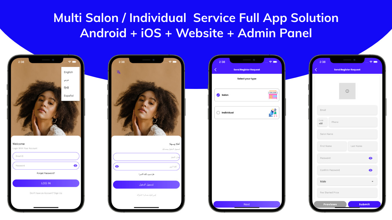 Multi Salon Booking Appointment Flutter App | Android + iOS | Laravel Backend