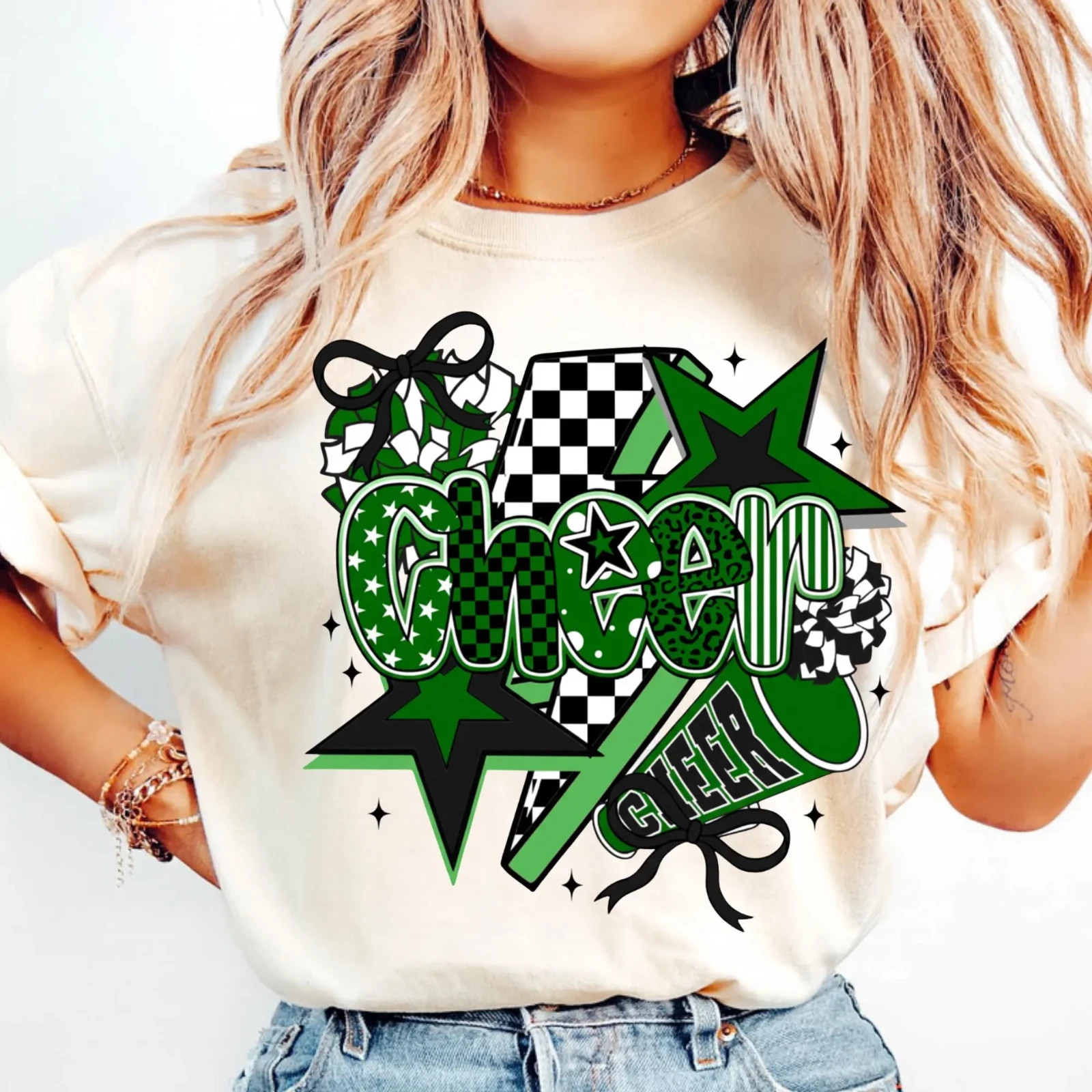 Cheer PNG Bundle: Retro Cheerleading Sublimation Designs (Digital Download)