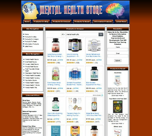 Fully Stocked Mental Health Store Business Website for Sale