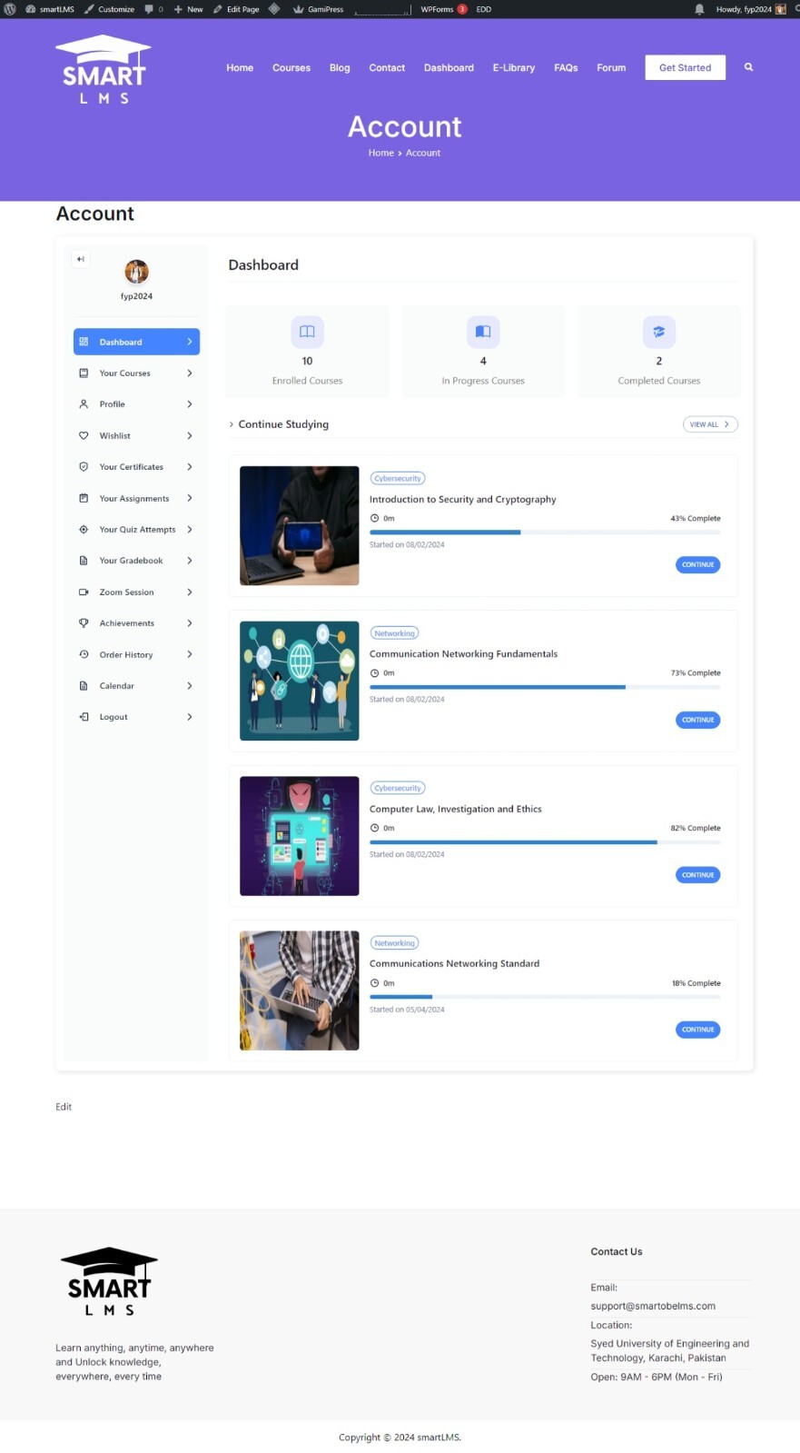 Comprehensive Smart Learning Management System (SLMS) – Feature-Rich LMS Built