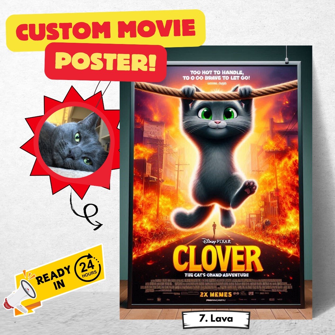 Custom Pixar Movie Poster- Personalized Digital Artwork