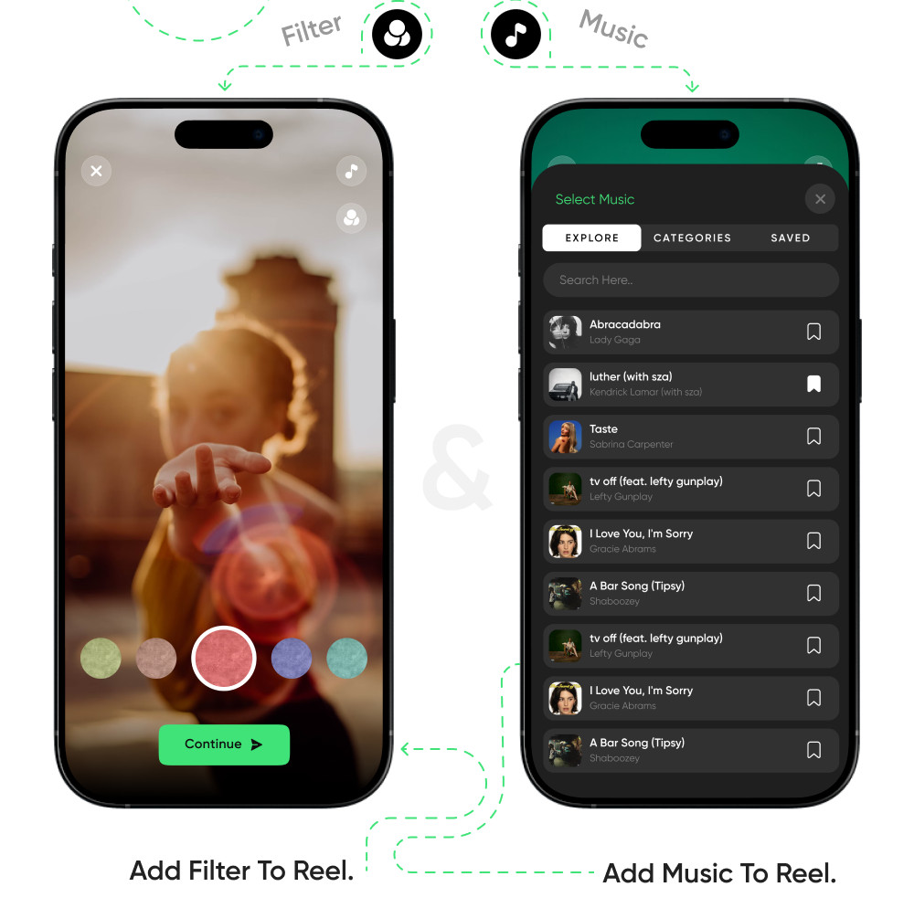 Reelio – Flutter Short Video App | Android + iOS, Reels Chat Stories Audio Rooms