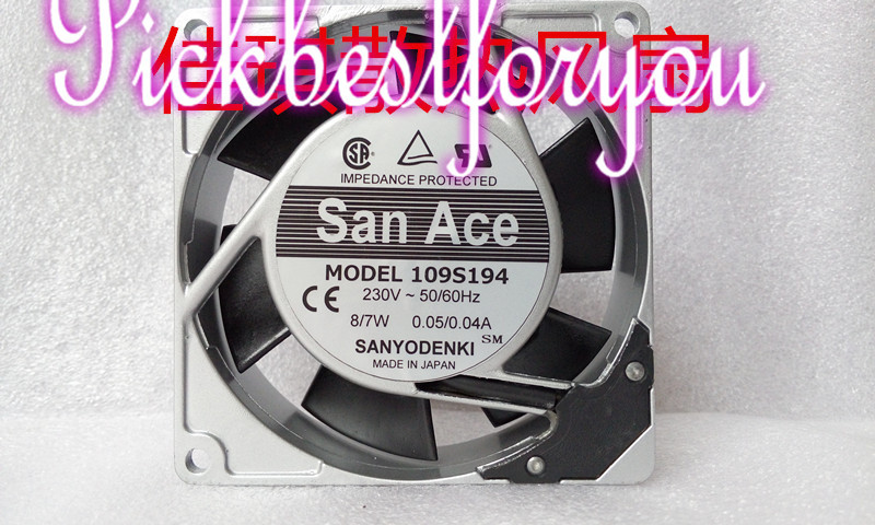 SANYO 109S194 230VAC 8/7W 0.05/0.04A 92*92*25MM cooling fan #MC54 QL