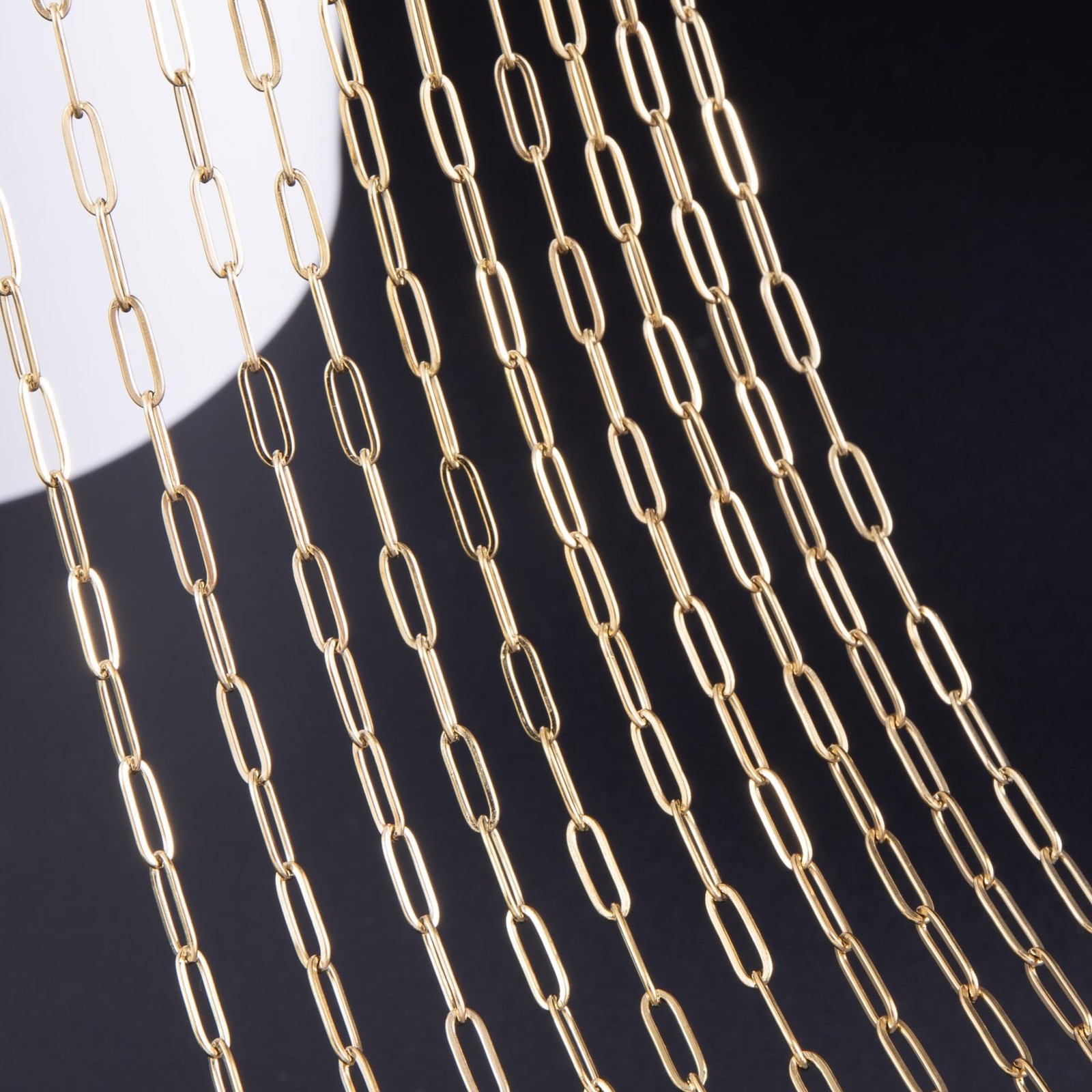 10PCS 4mm 18K Gold Plated 16Inch Paperclip Chain Necklace for Women with 10PC…