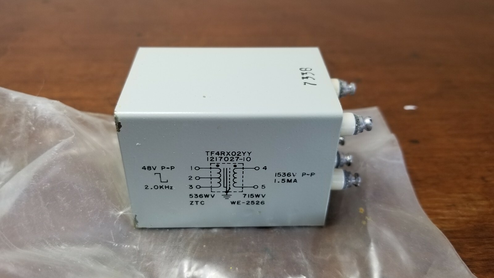 Vintage TF4RX02YY Sealed Transformer 1217027-10 ZTC WE-2526 1.5MA 2.0 KHZ