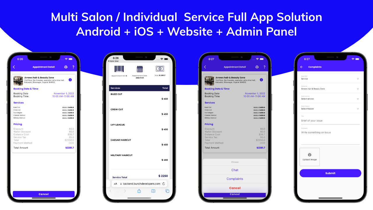 Multi Salon Booking Appointment Flutter App | Android + iOS | Laravel Backend