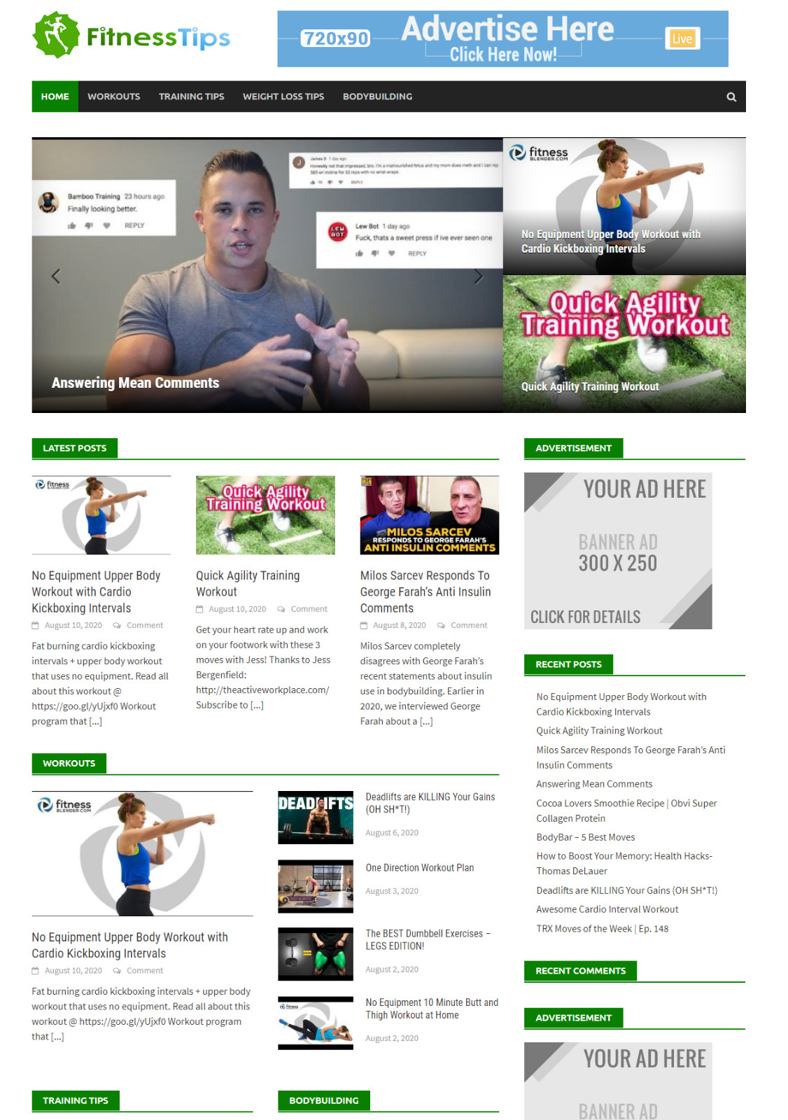 Fully Automated Fitness Workout Video Website