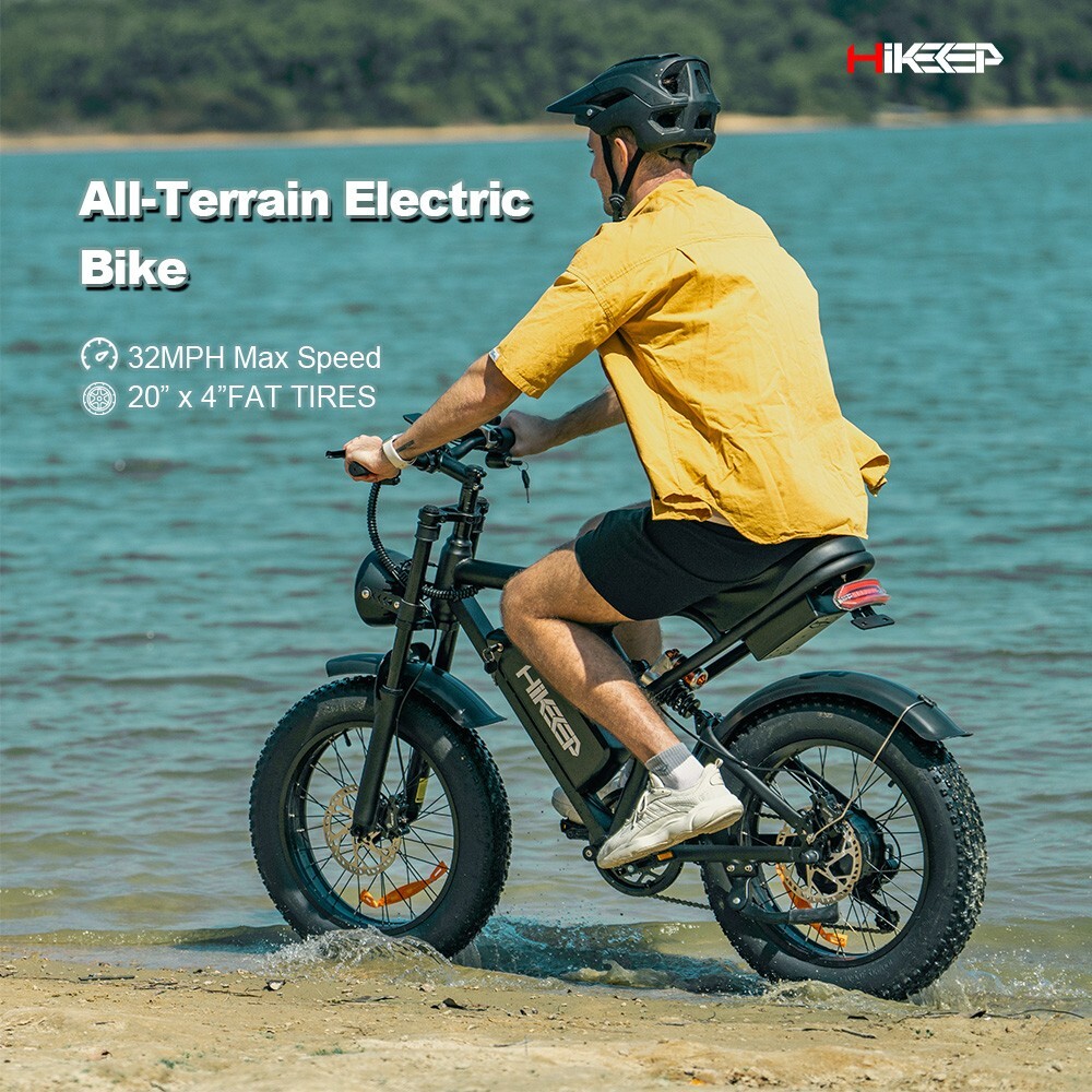 Hikeep ebike 20″ Fat Tires Mountain Electric Bicycle for Adults 1000W 48V 28 MPH
