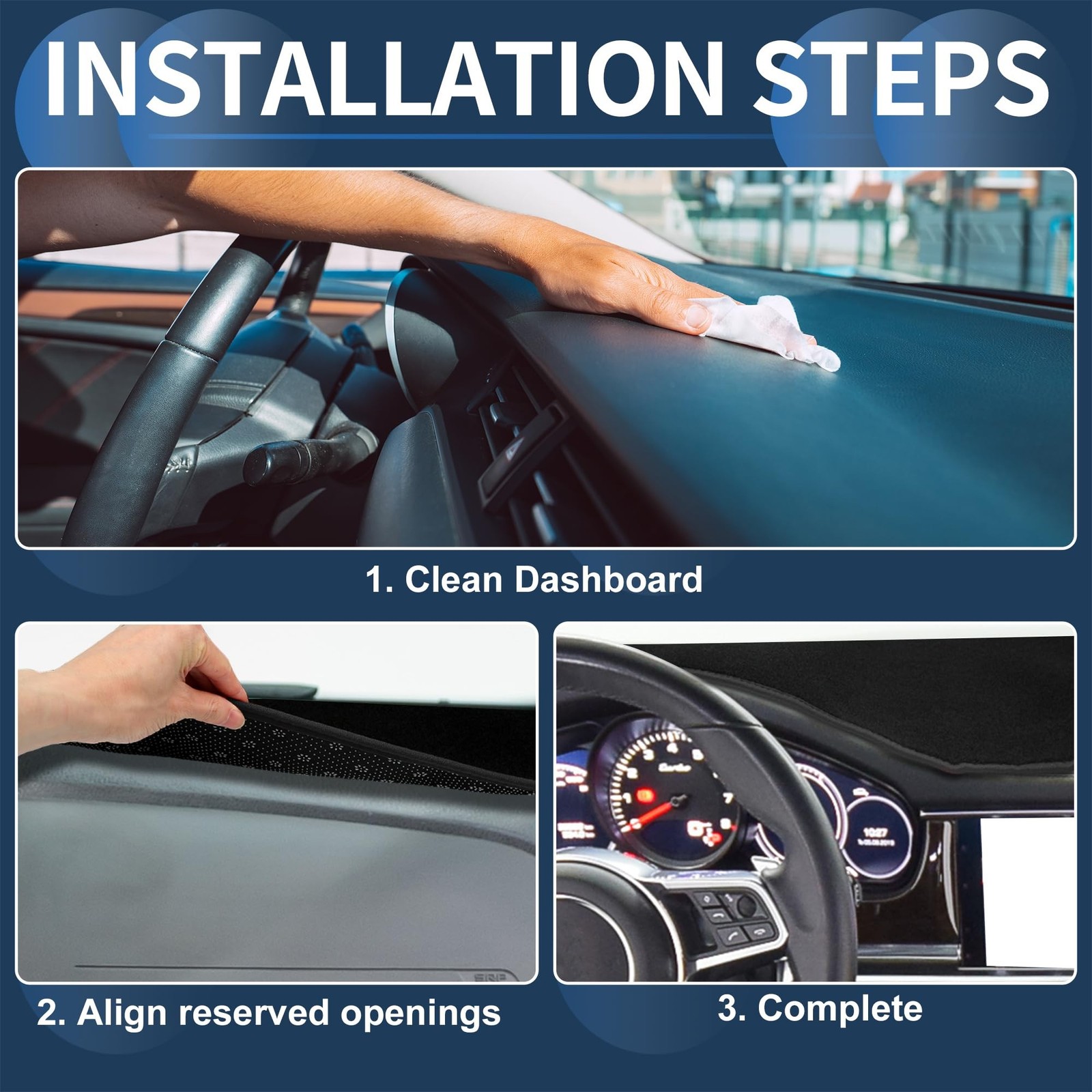 Dash Cover, Center Console Non-Slip Dashboard Carpet Mat for Porsche Panamera…