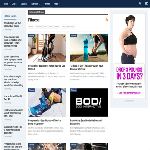 Self Updating Health News Website – No work needed. Huge Earnings Potential