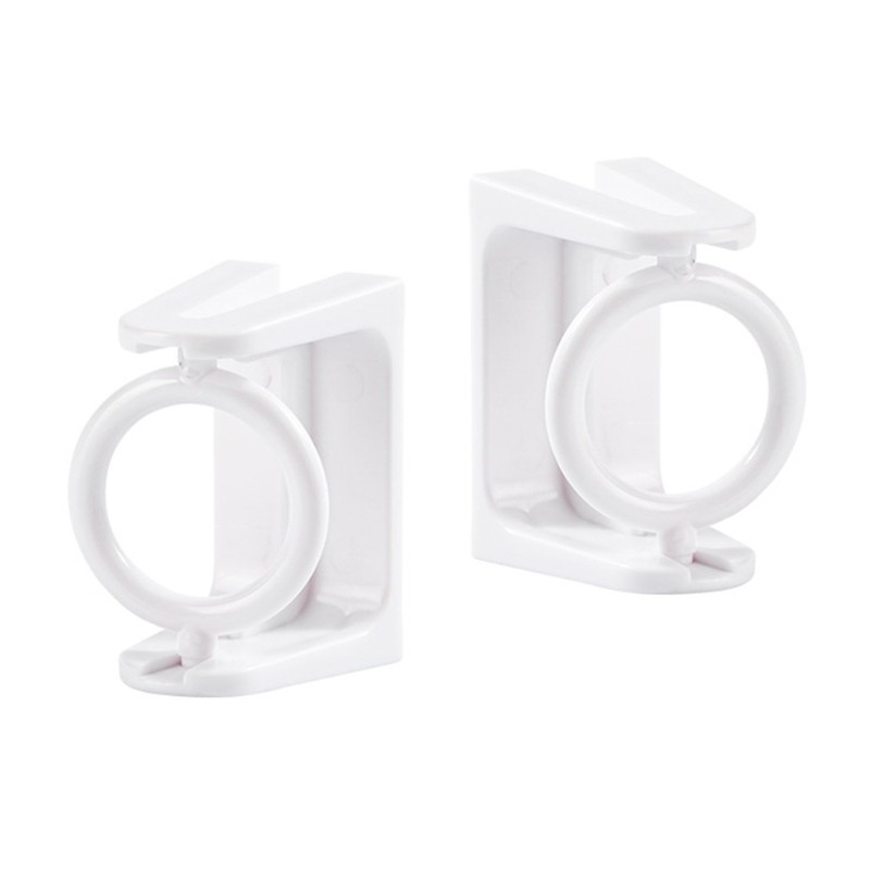 Transparent Adhesive Curtain Poles Brackets 2Pcs Towel Rod Fixing Holders Hook