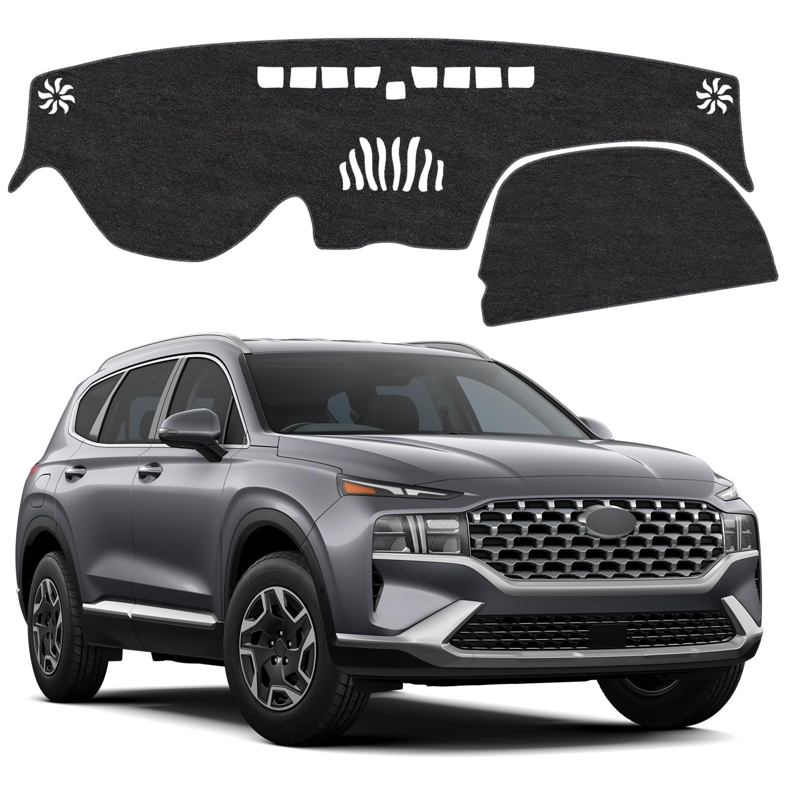 Dash Cover Mat Compatible with Hyundai Santa Fe 2019-2023 Non-Slip Dashboard …