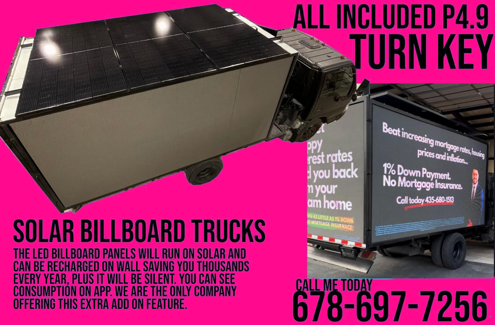 3D Led billboard Truck P3 All Weather Proof Turn Key(solar powered Led)