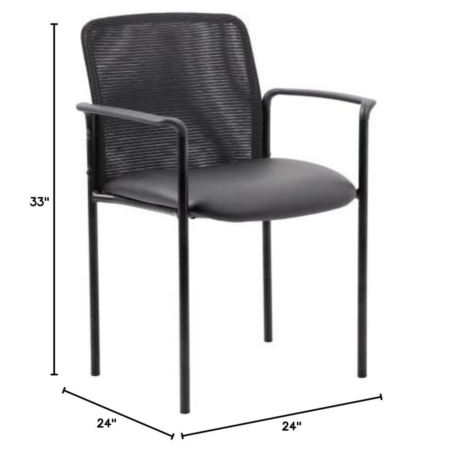 Boss Office Products Caressoft and Mesh Guest Chair in Black