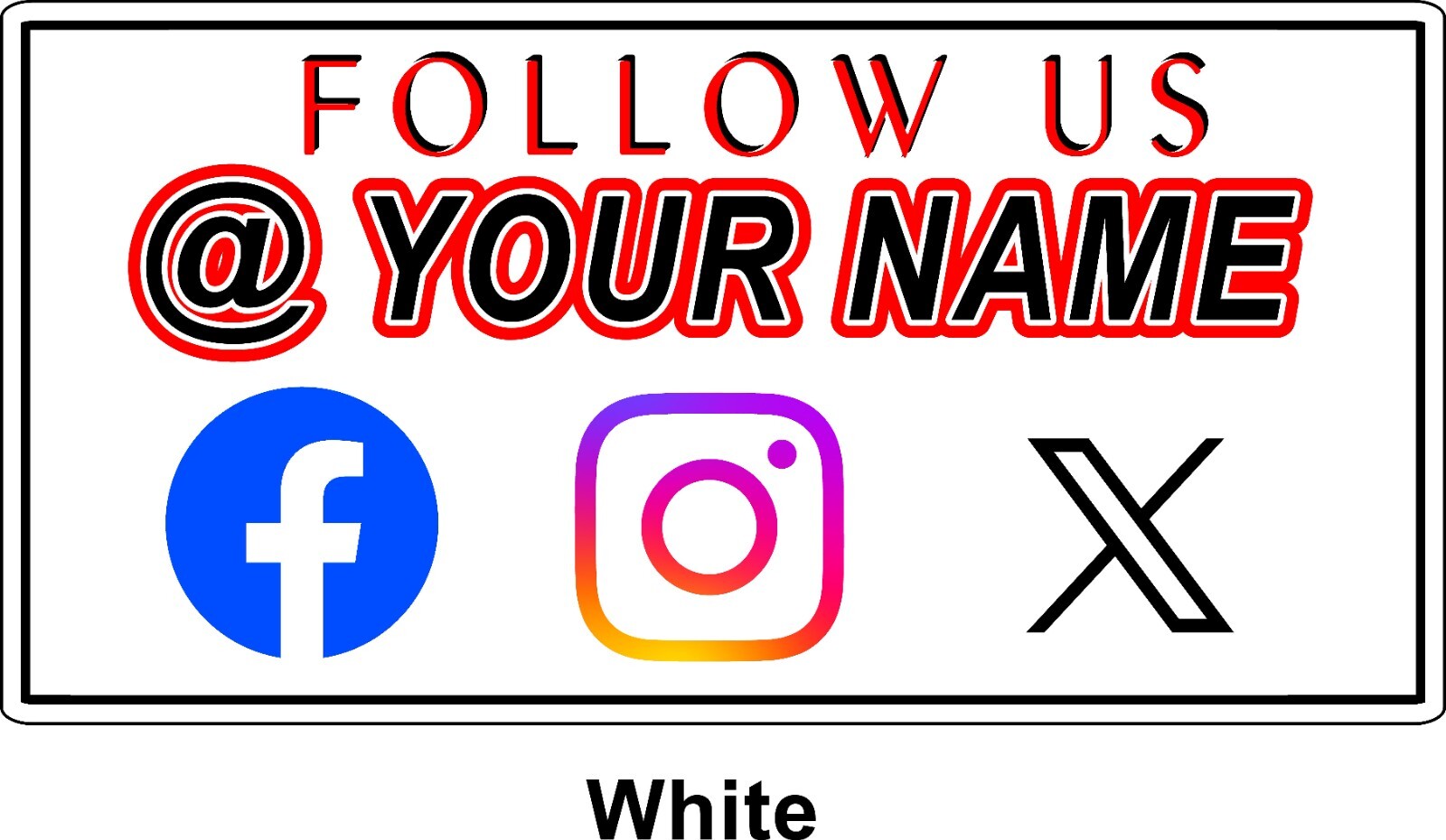 Car and Truck Door Magnets Signs Social Media @Your Company Many Colors 12″x24″