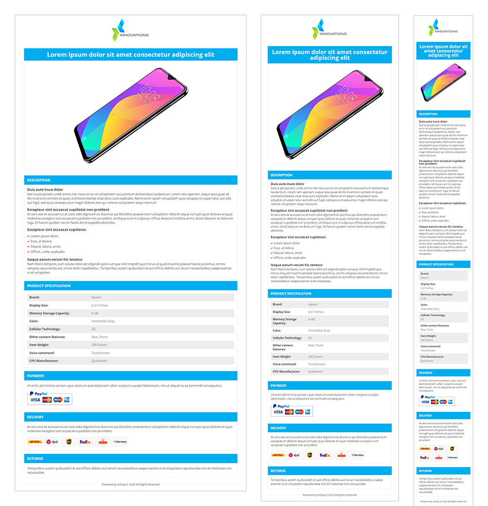 eBay Template/Auction Template Responsive 2020 [tagbot, baselinker]
