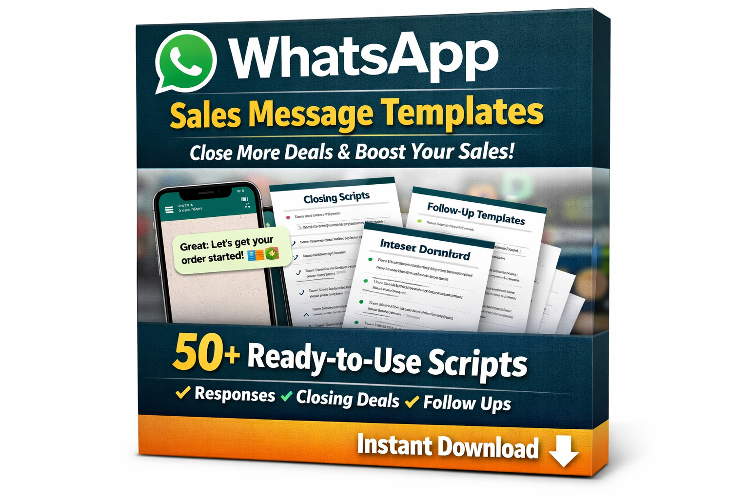 WhatsApp Sales Message Templates | Close More Deals | Instant Download