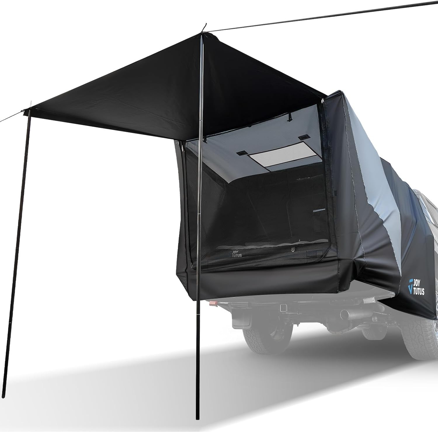 JOYTUTUS Truck Tent with Awning Tailgate Full-Size Soft Topper