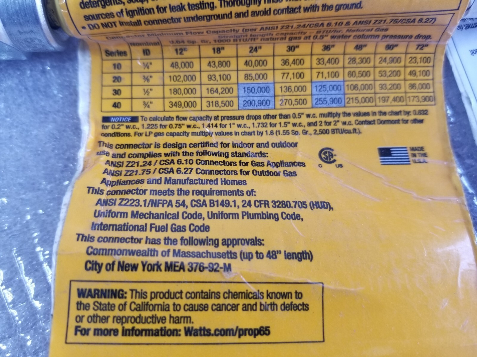 Dormont 1/2 Od X 48 Gas Connect 20C-3132-48B Dormont 20C-3132-48B 662447099278