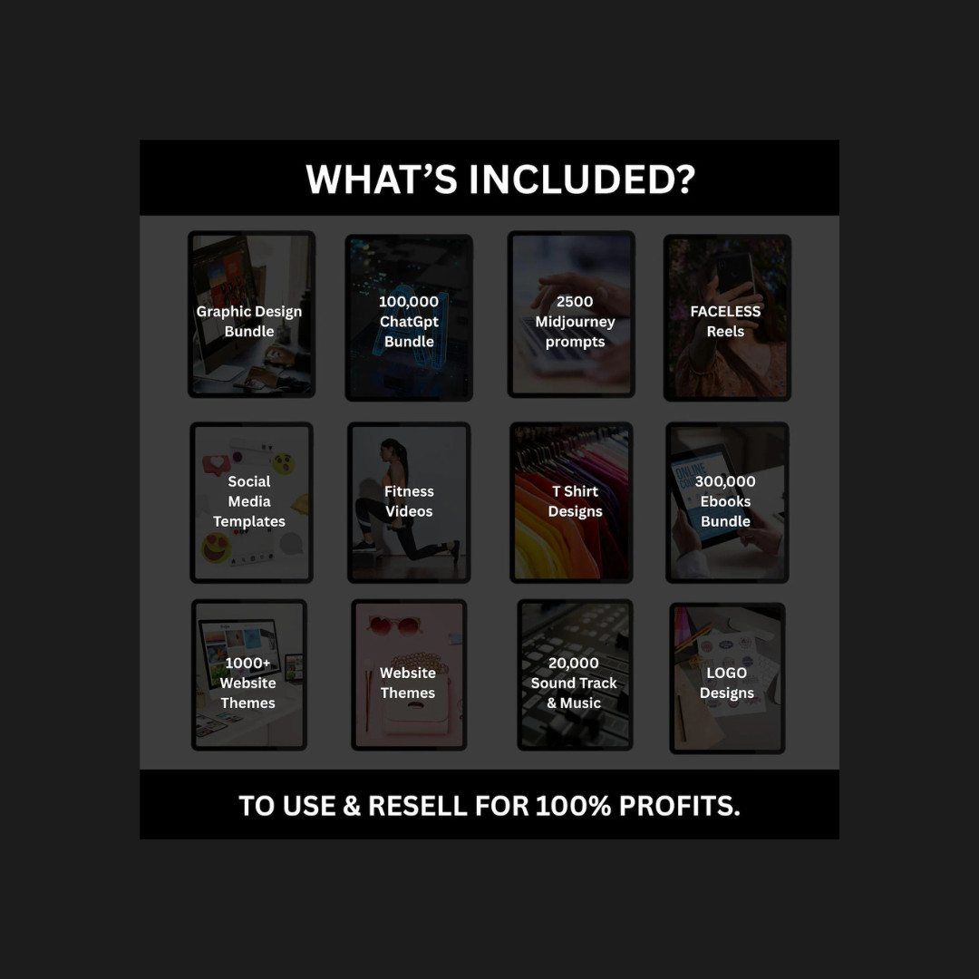 Digital Product Bundle for Resale: 100M+ Items, Planners, Ebooks, Reels & More!
