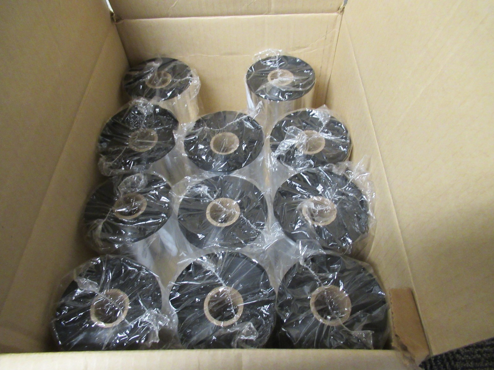 (11) NO NAME THERMAL TRANSFER ROLLS 110MM X 625M 4.33″ X 2.51′ LOT OF 11 NEW