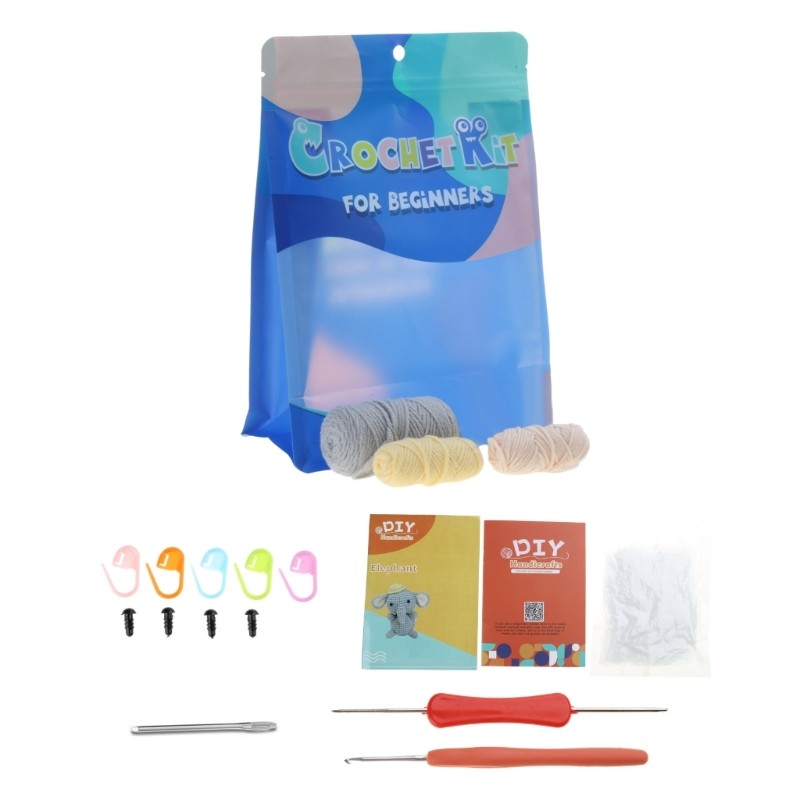 DIY Crochet Craft Set Animal Crochet Kits Including Crochet Hook, Yarns, Needle