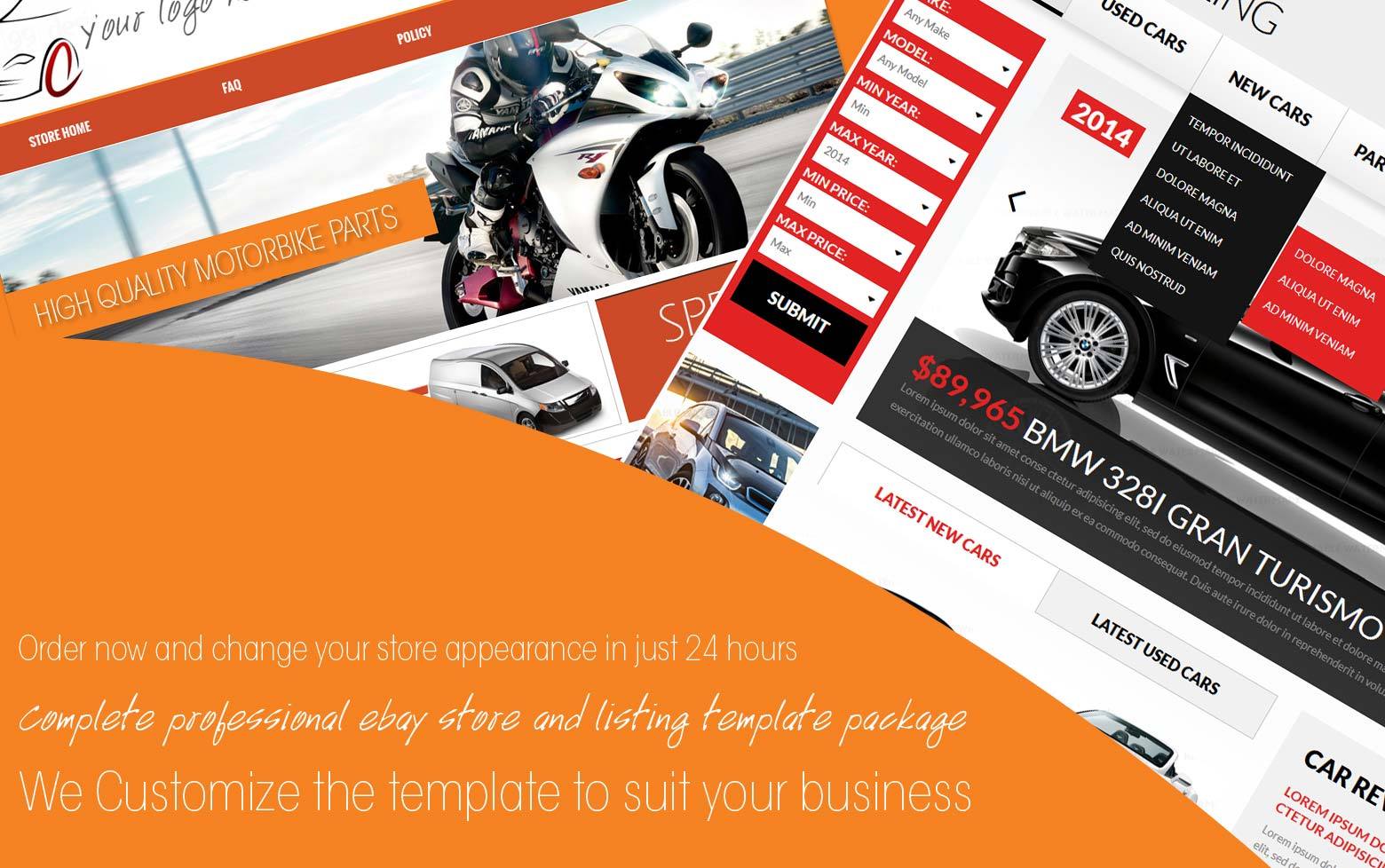 Ebay store and Listing Template design, auctiva, inkfrog, Vintage DESIGN