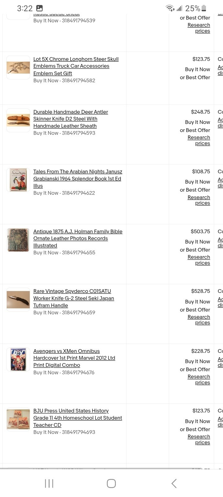 eBay Store Inventory 2296 Vintage Knives Video Games Coins Token Books $100k+