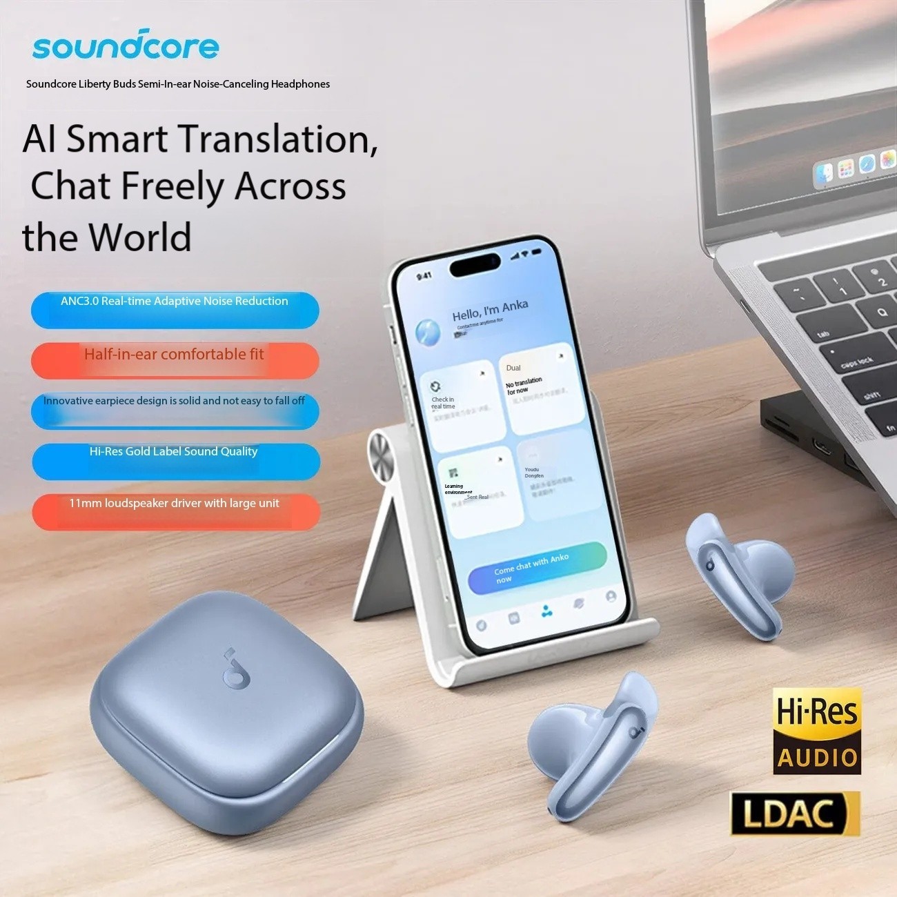 Soundcore LibertyBuds Semi-In-Ear TWS True Wireless Bluetooth Earphones