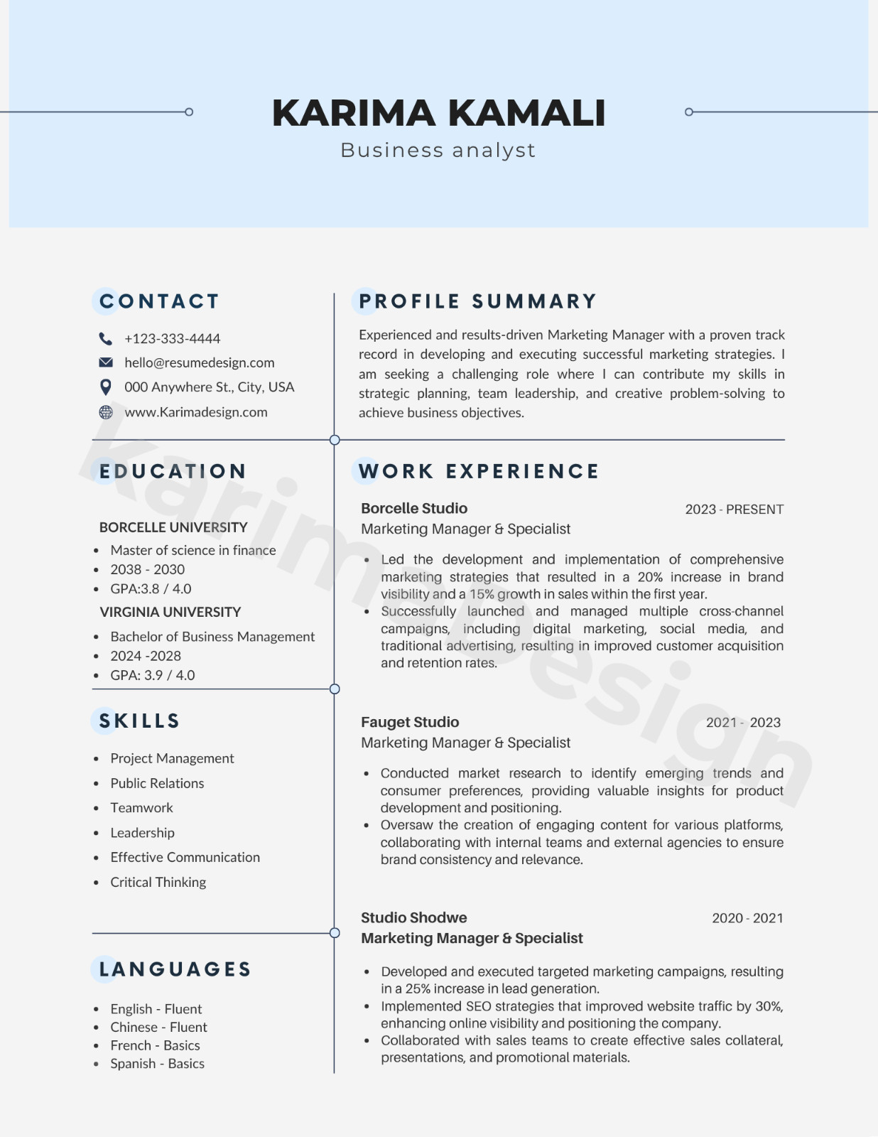 Editable Canva Resume Template | Modern Professional CV | Instant Download