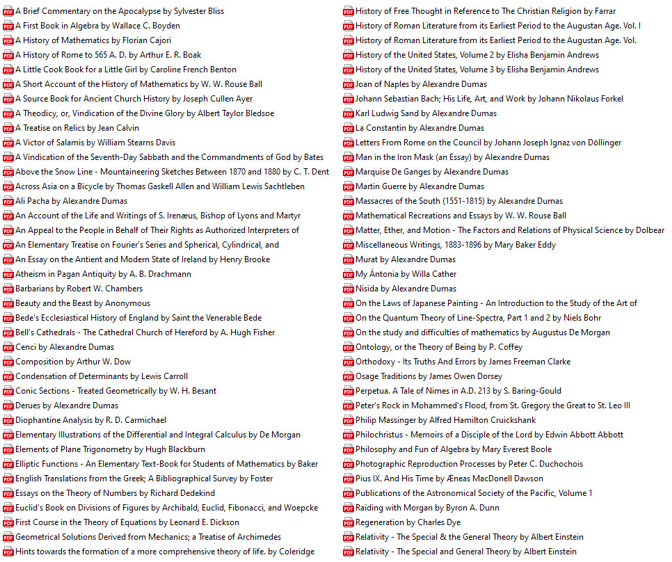 150 Public Domain eBooks in English