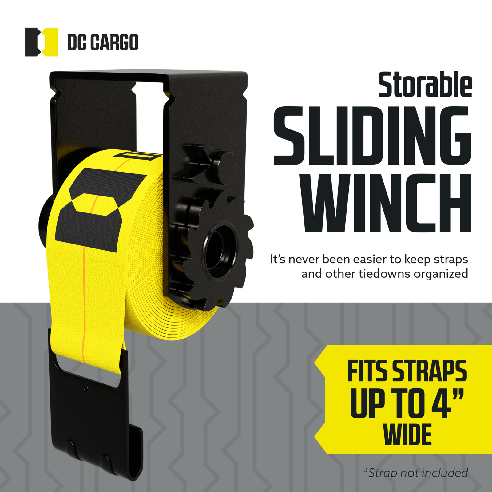 DC Cargo Flatbed Sliding Winch, Storable, 2-pack