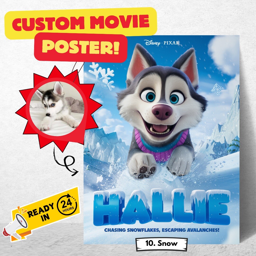Custom Pixar Movie Poster- Personalized Digital Artwork