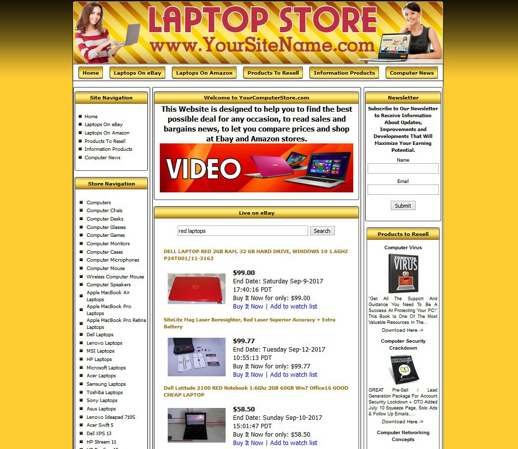 ULTRABOOKS LAPTOPS STORE – PROFESSIONALLY DESIGNED AFFILIATE WEBSITE FOR SALE