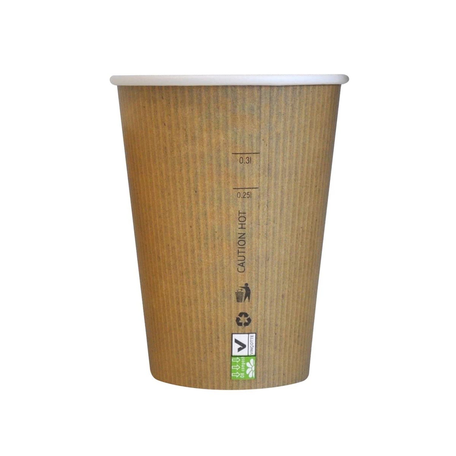 PacknWood 210GCBIO12 Compostable Paper Cup Single Wall – 12oz D:3.5in H:4.4in…