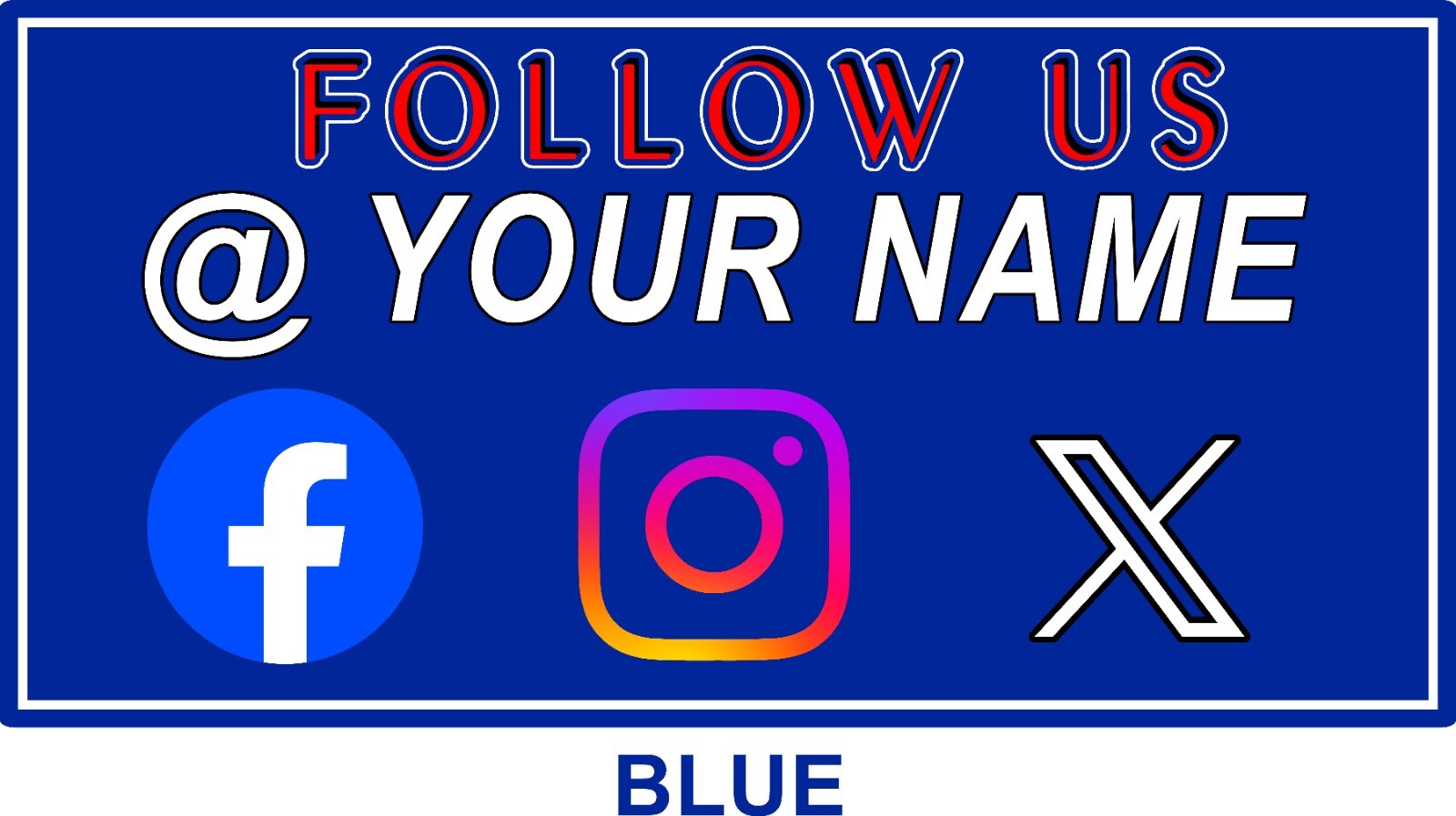 Car and Truck Door Magnets Signs Social Media @Your Company Many Colors 12″x24″