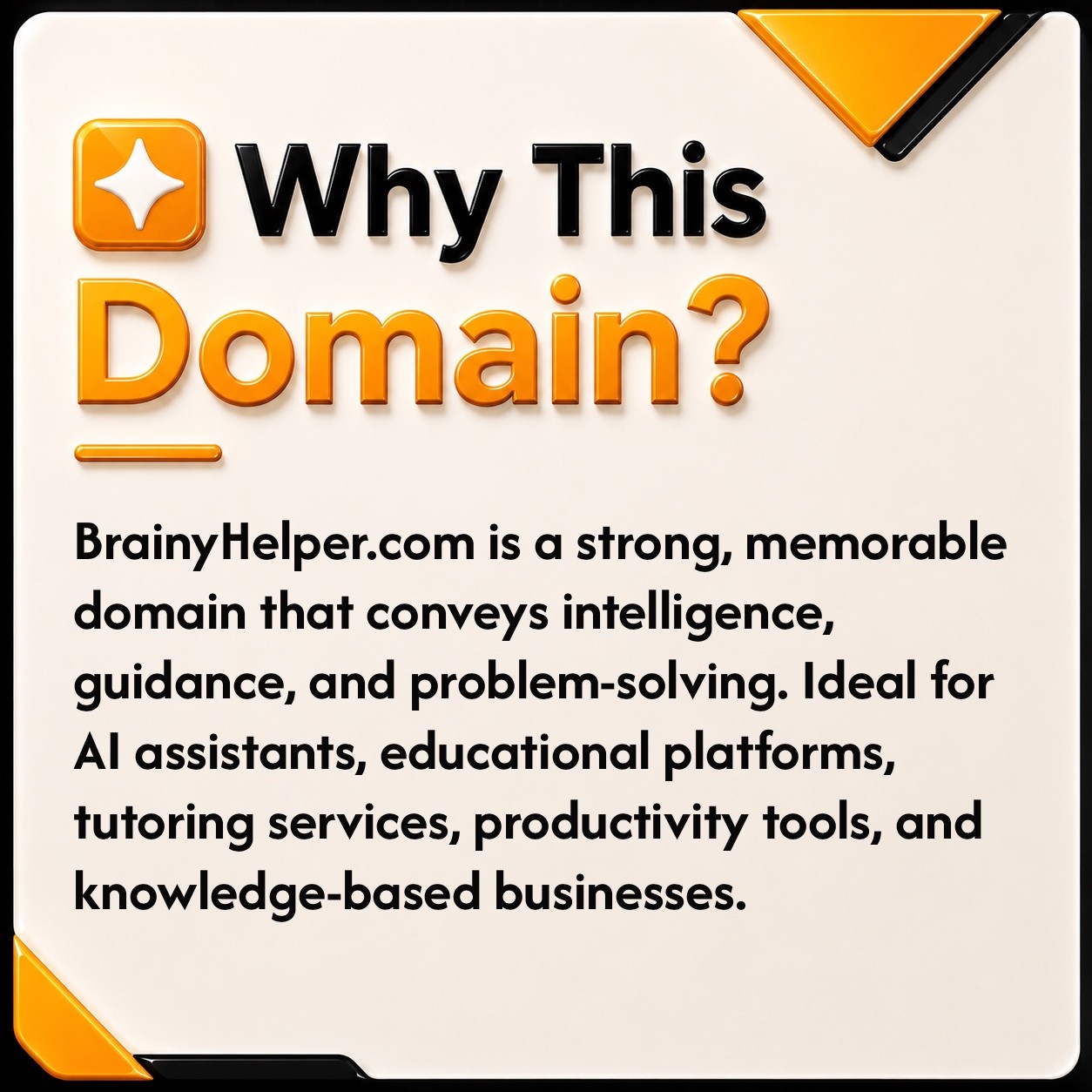 BrainyHelper .com Brandable Business Domain Name For Sale. AI. Education. Tutor.