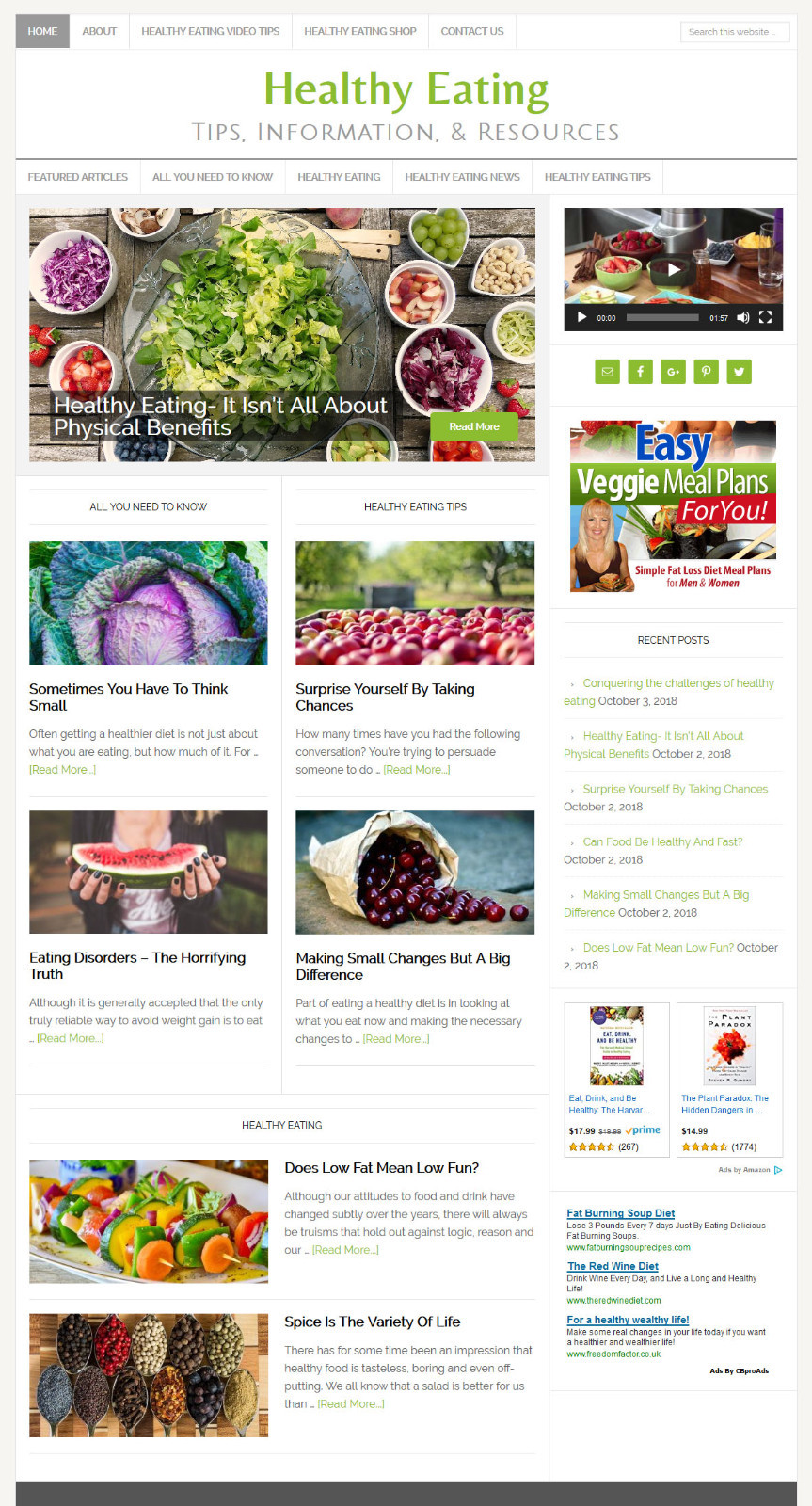 [NEW DESIGN] * HEALTHY EATING * affiliate website business for sale AUTO CONTENT