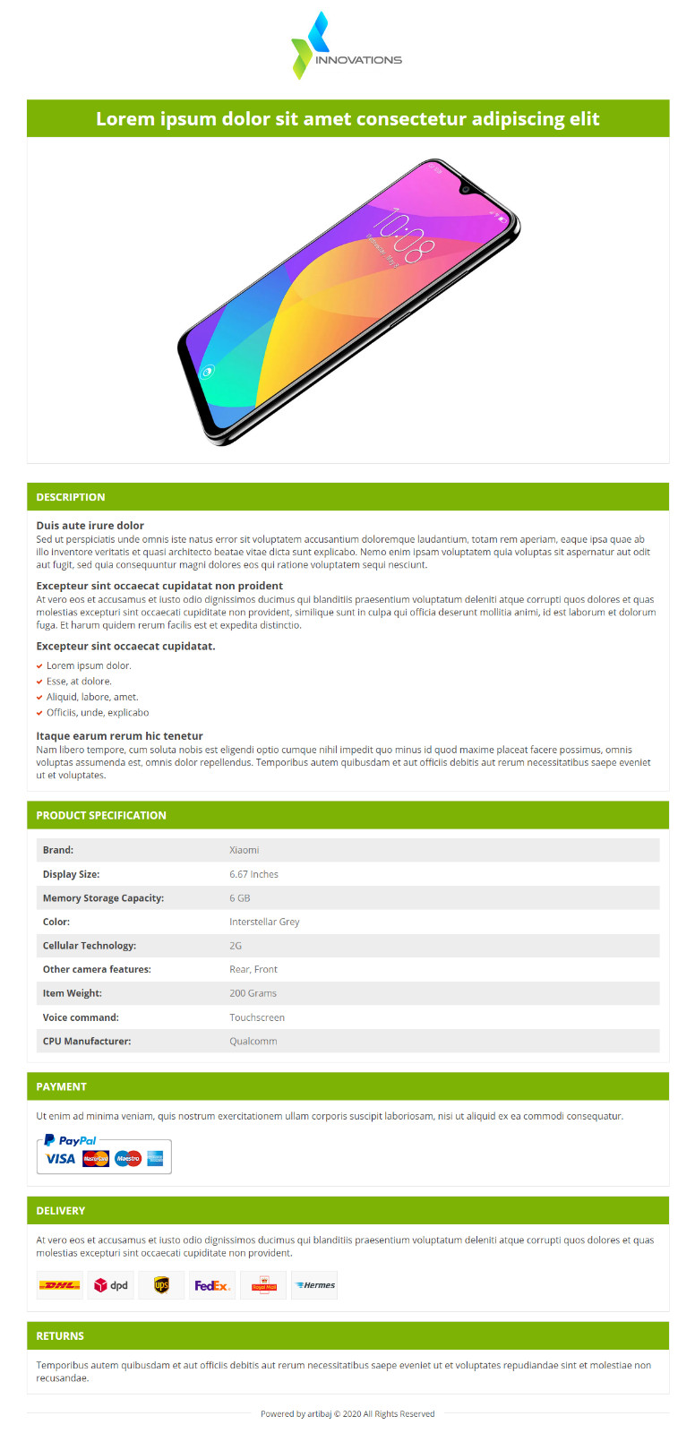 eBay Template/Auction Template Responsive 2020 [tagbot, baselinker]