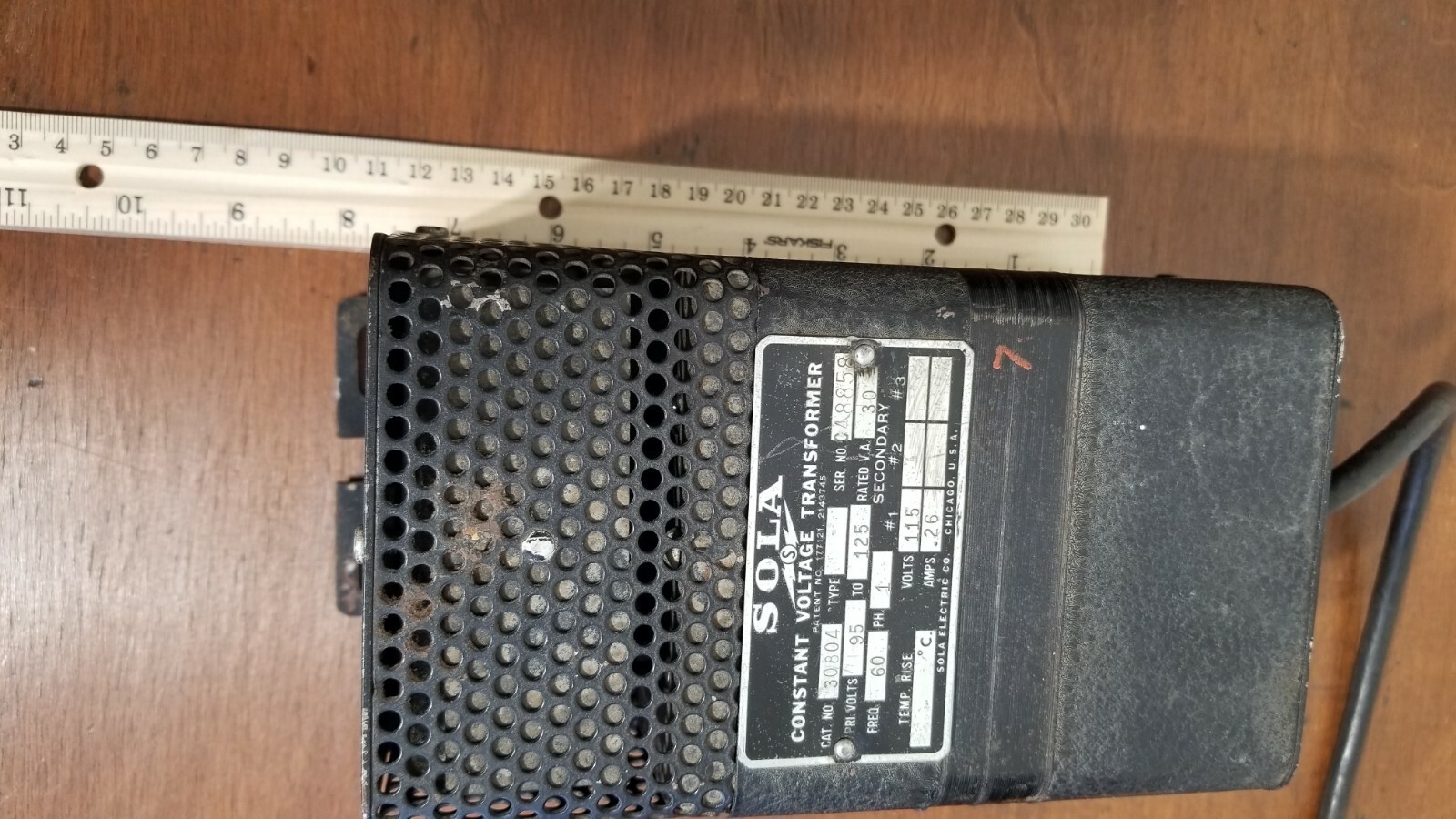 Sola Electric USA Constant Voltage Transformer 95V to125V Out V.A. 30 C48858