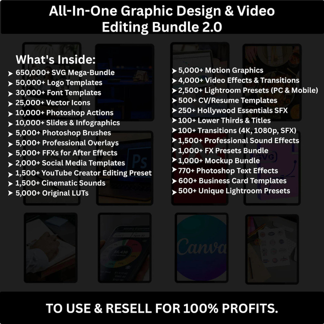 Digital Product Bundle for Resale: 100M+ Items, Planners, Ebooks, Reels & More!