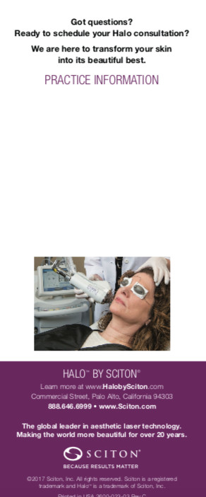 Sciton HALO Patient Education Brochures (100)