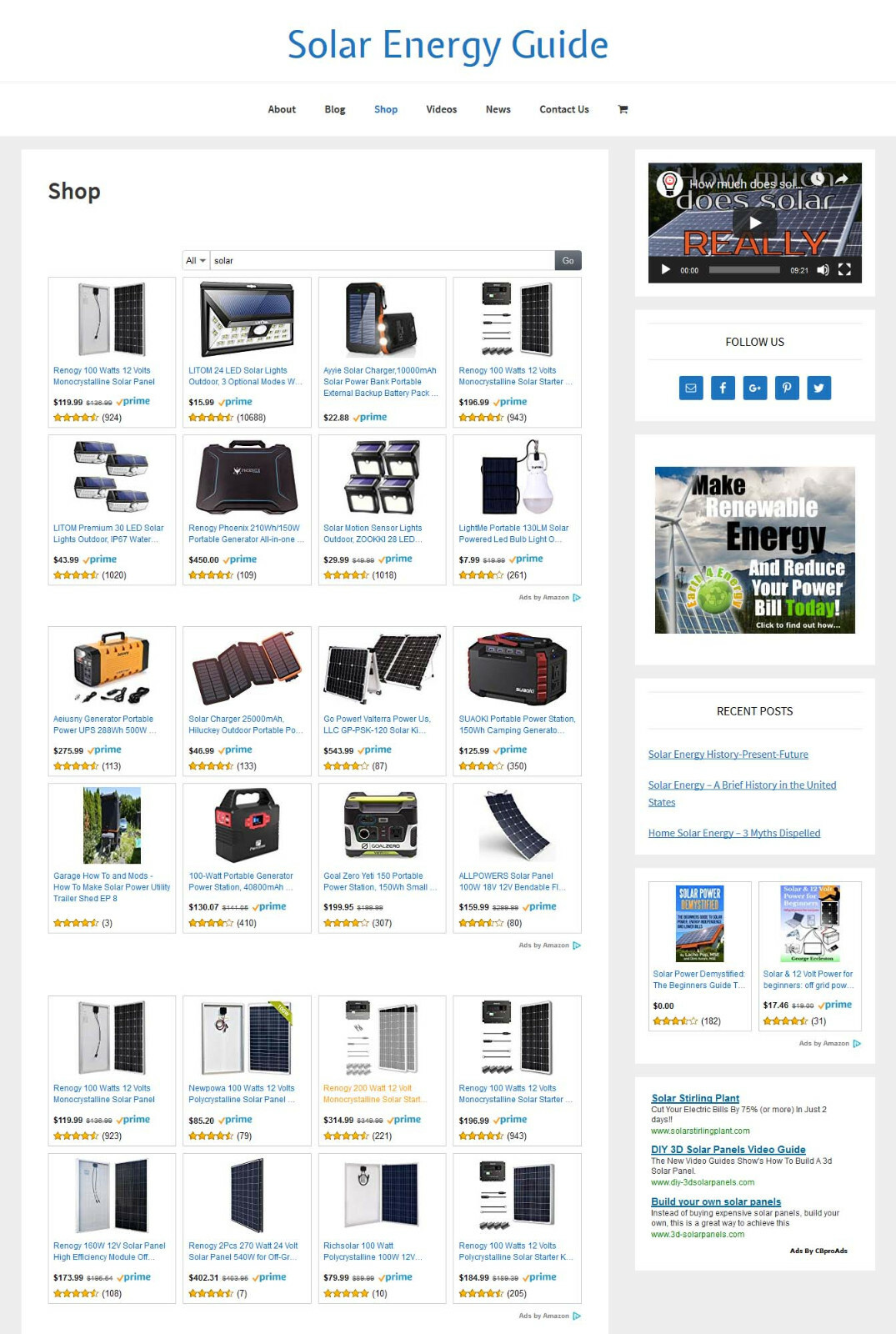 [NEW DESIGN] * SOLAR ENERGY * store blog website business for sale AUTO CONTENT