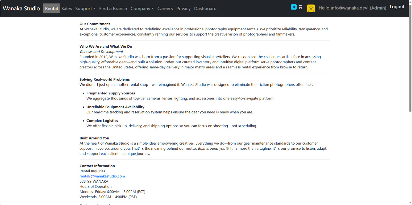 Equipment Rental Website Free hosting / Free Installation Setup